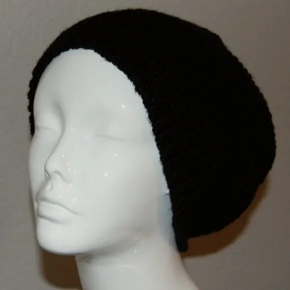NEW Handmade Black Beret Hat, Women Size M/L - Picture 3 of 9
